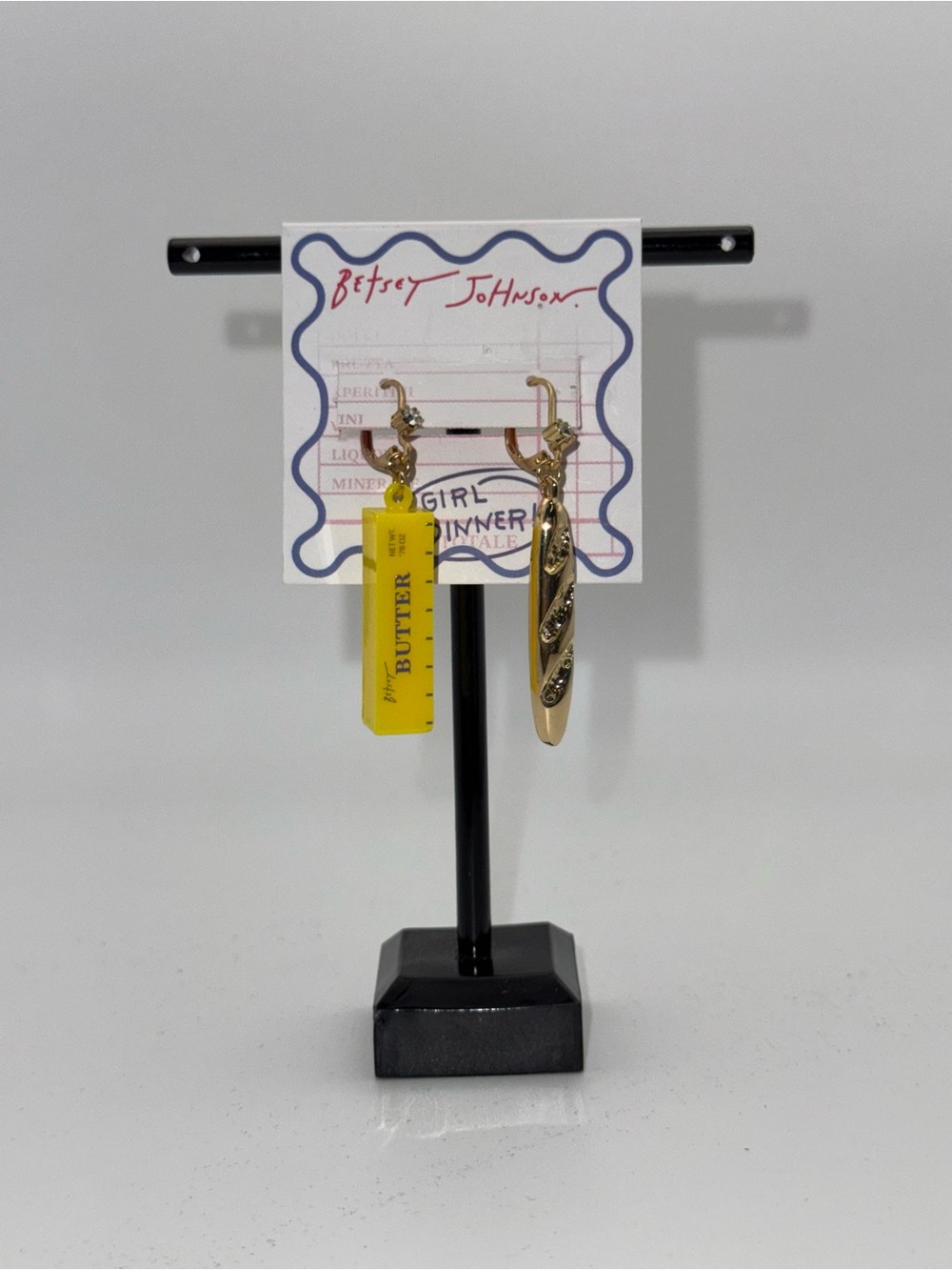 Betsey Johnson Yellow Tag & Gold Twist Hook Set